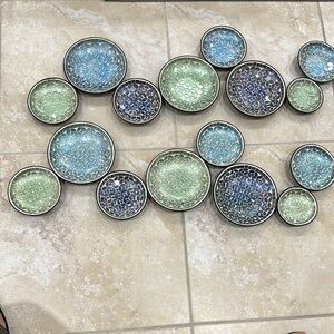 Mosaic Wall Art Decor in Blue and Green